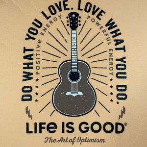 Life is Good Orange Do What You Love Guitar Tee Small